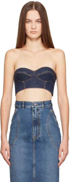 Alaïa Bustier Denim Top