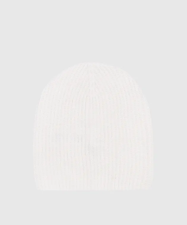 Allude White cashmere hat