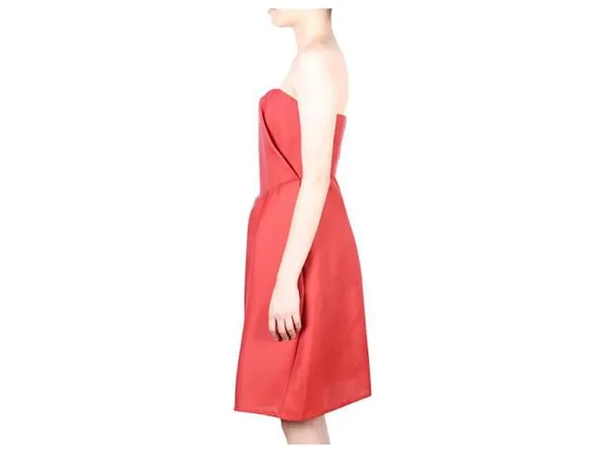 Autre Marque DISEÑADOR CONTEMPORÁNEO Vestido Bustier Rojo Ladrillo Roja 