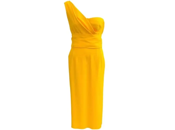 Autre Marque Dolce & Gabbana Vestido Bustier Amarillo De Un Hombro 