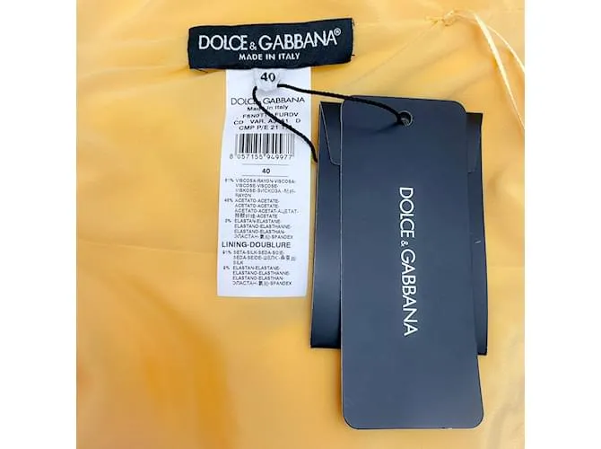 Autre Marque Dolce & Gabbana Vestido Bustier Amarillo De Un Hombro 