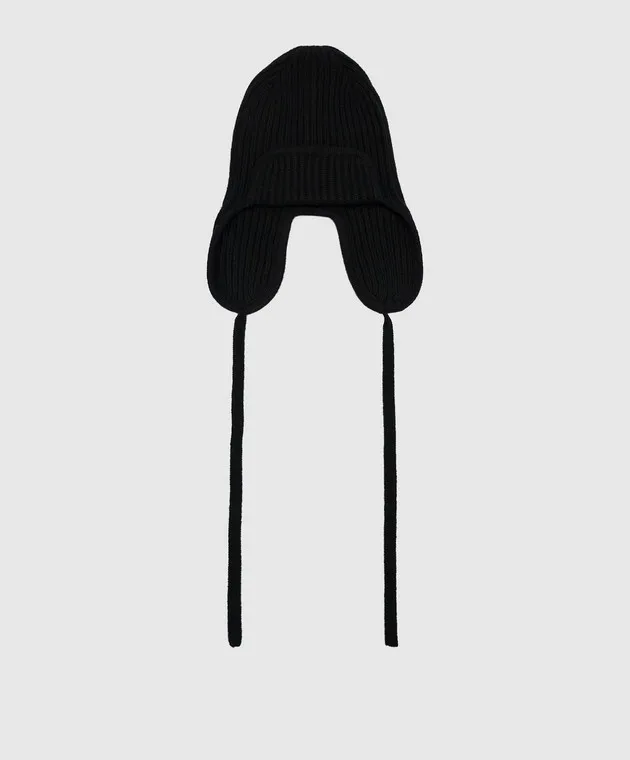 Babe Pay Pls Black cashmere beanie hat