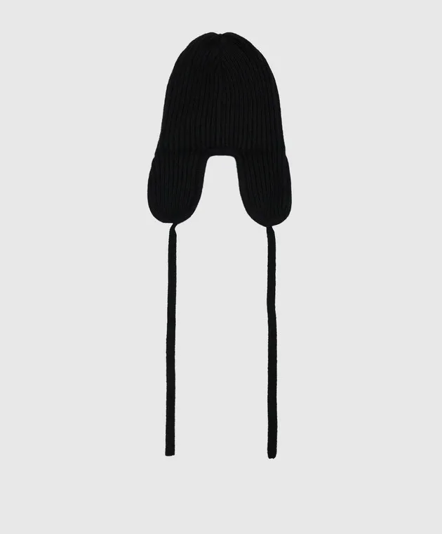 Babe Pay Pls Black cashmere beanie hat