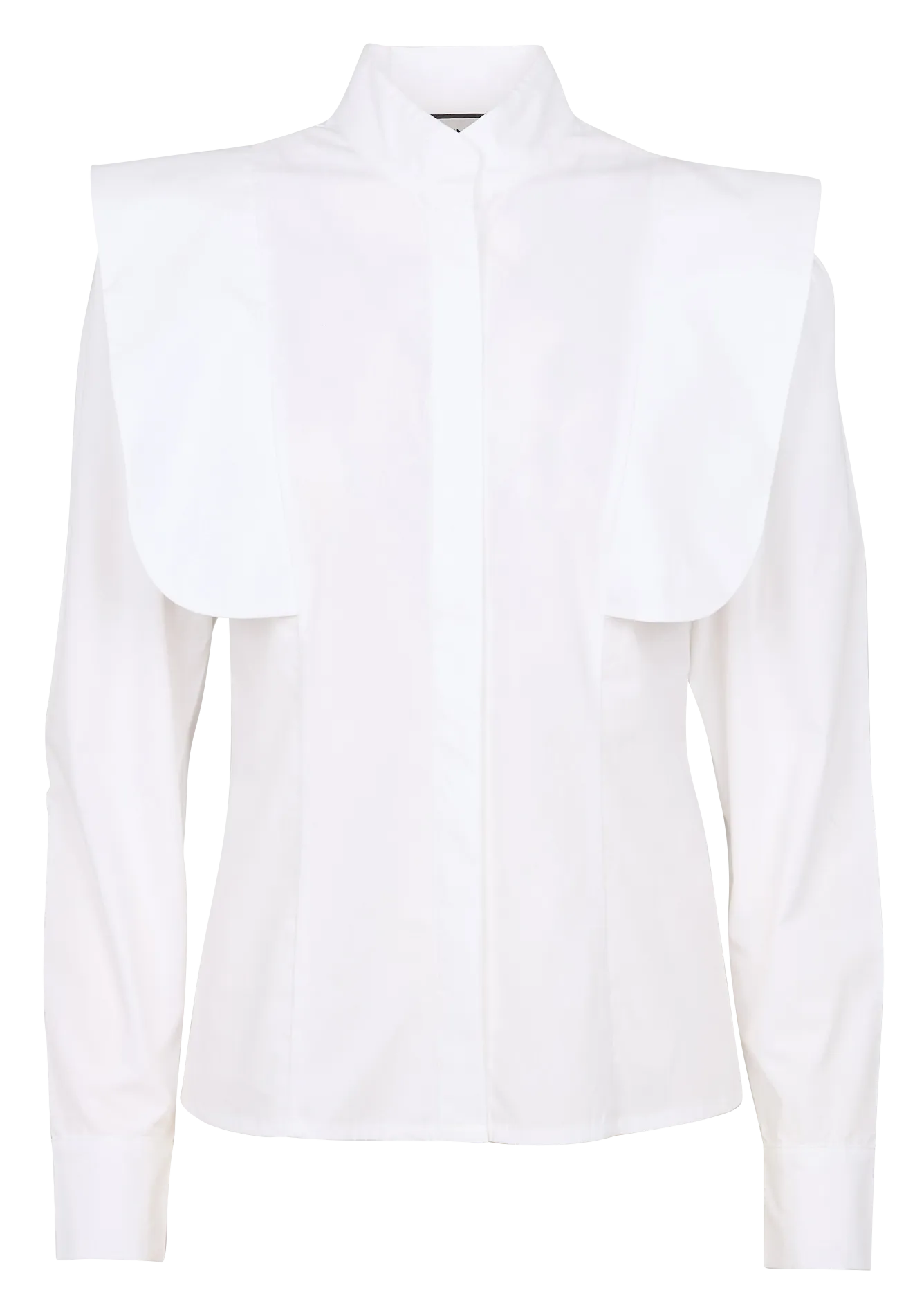 BERENICE CELESB - Camisa de cuello alto recta de algodón en blanco