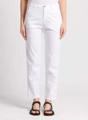 BOMBAY - Pantalón slim fit texturizado de talle alto en blanco