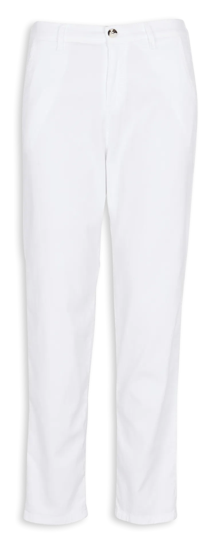 BOMBAY - Pantalón slim fit texturizado de talle alto en blanco