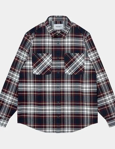 Camisa carhartt wip l/s dunbar check wine