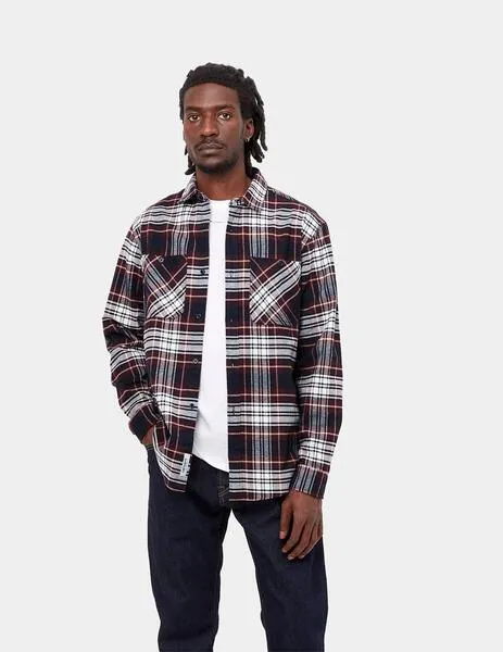 Camisa carhartt wip l/s dunbar check wine