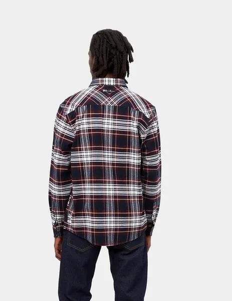 Camisa carhartt wip l/s dunbar check wine