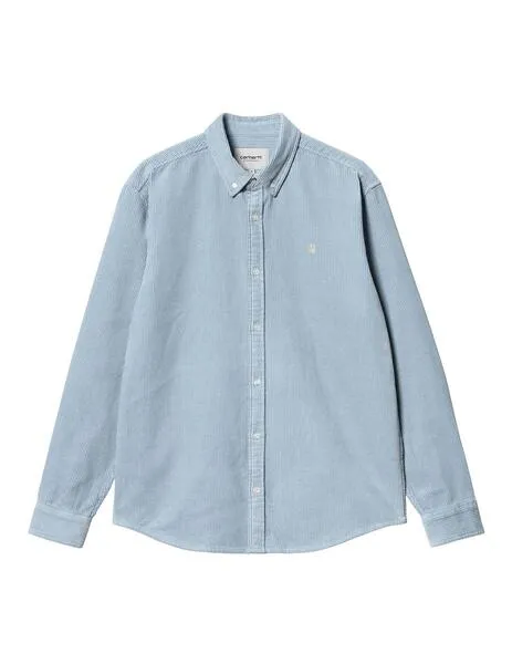 Camisa carhartt wip l/s madison pana azul celeste de hombre