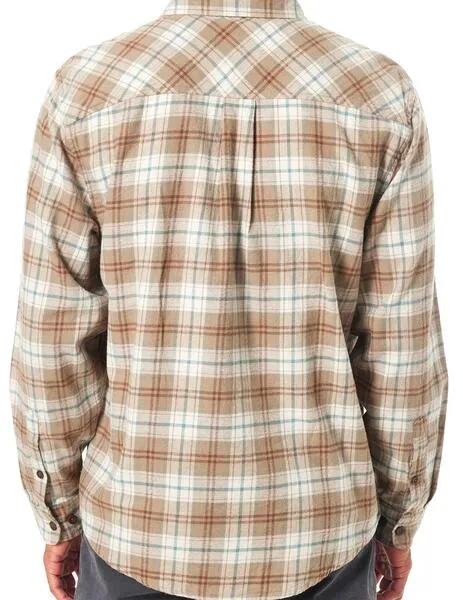 Camisa katin derek flannel beige cuadros de hombre