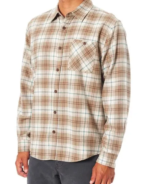 Camisa katin derek flannel beige cuadros de hombre