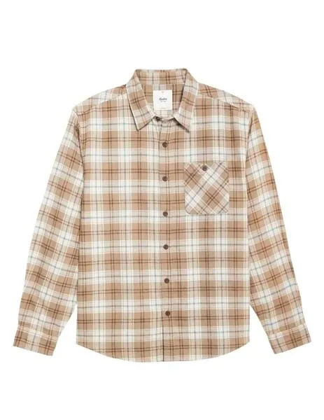 Camisa katin derek flannel beige cuadros de hombre