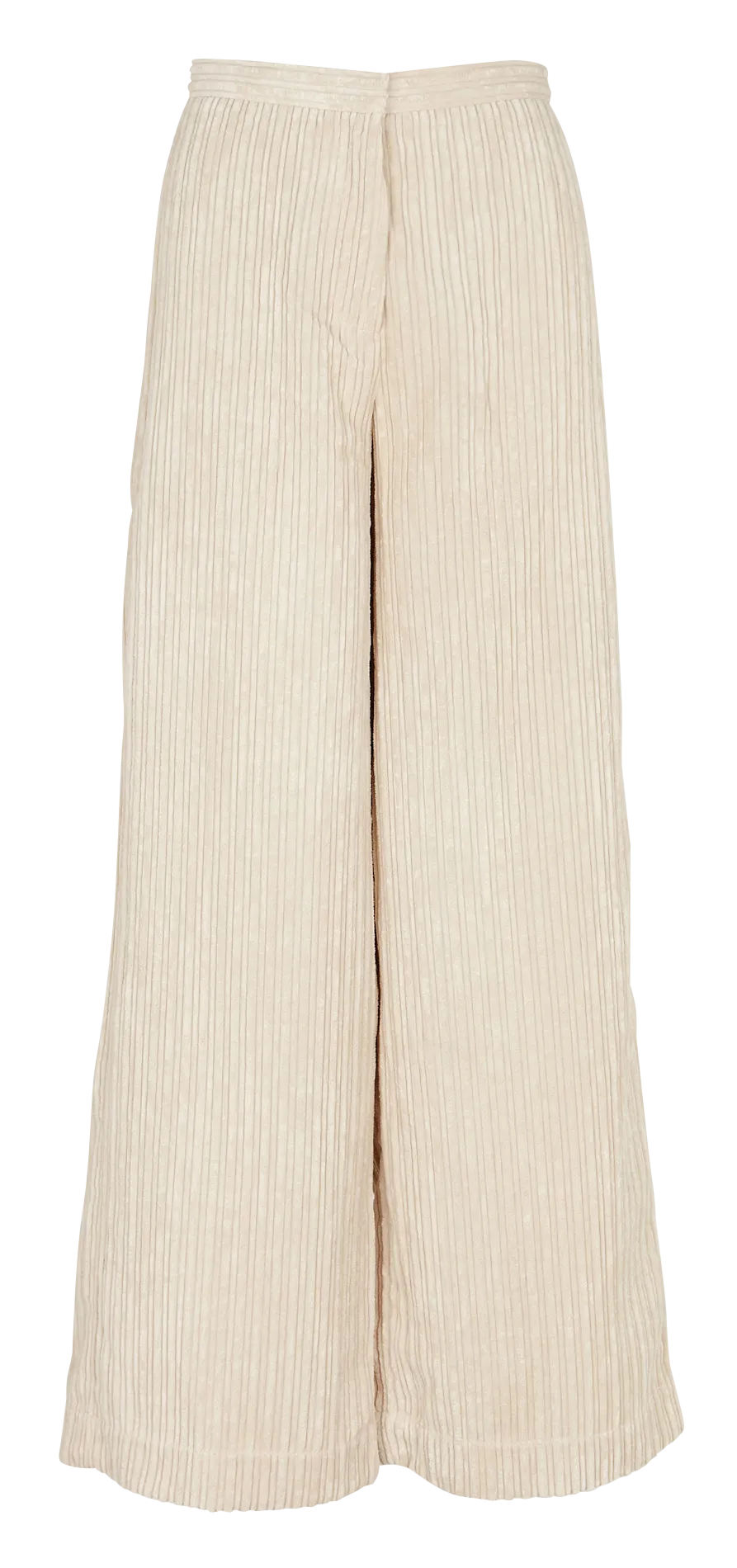 CAP EAST - Pantalón ancho de pana de talle alto en beige