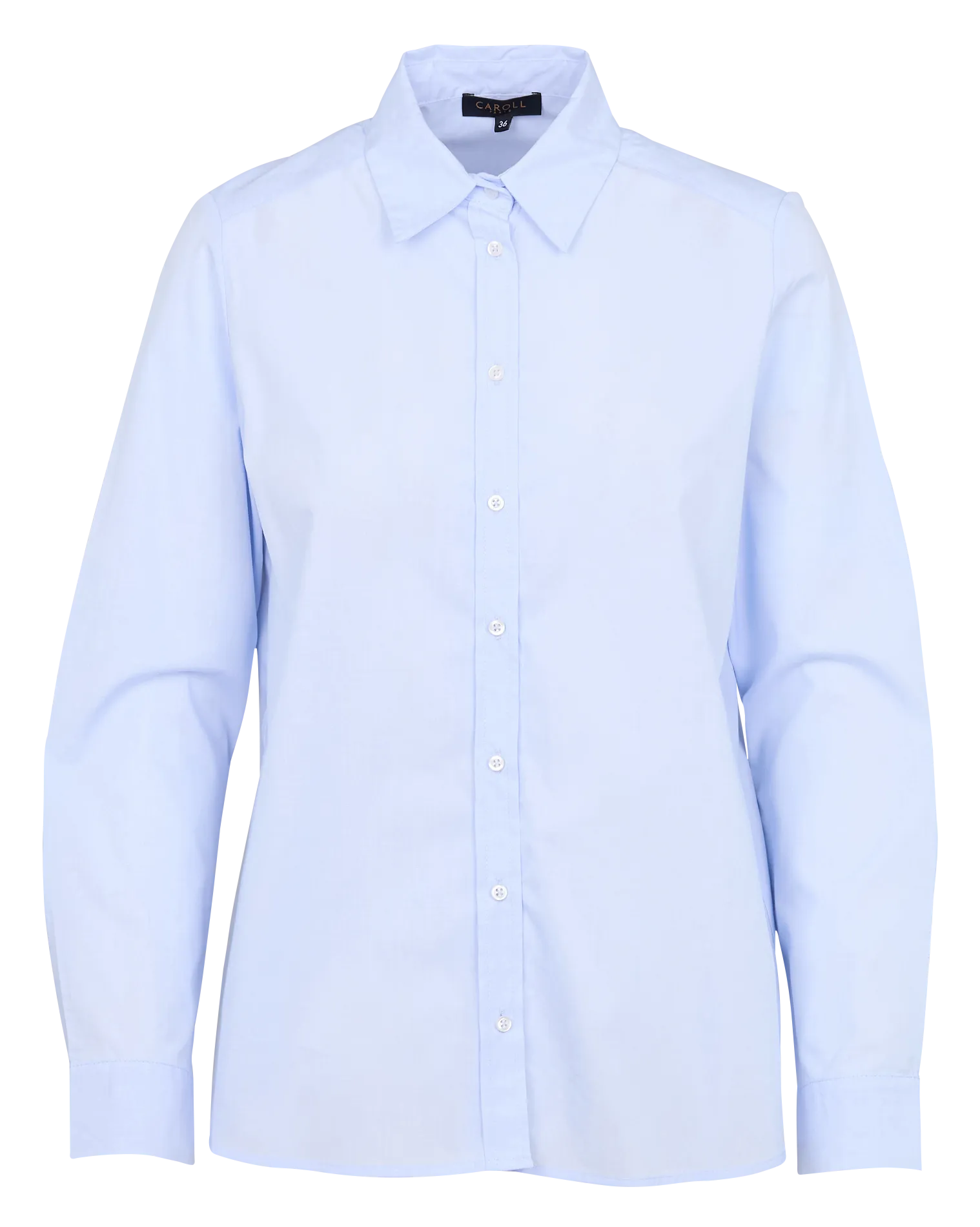 CAROLL BRENDA2 - Camisa ajustada de algodón con cuello clásico en azul