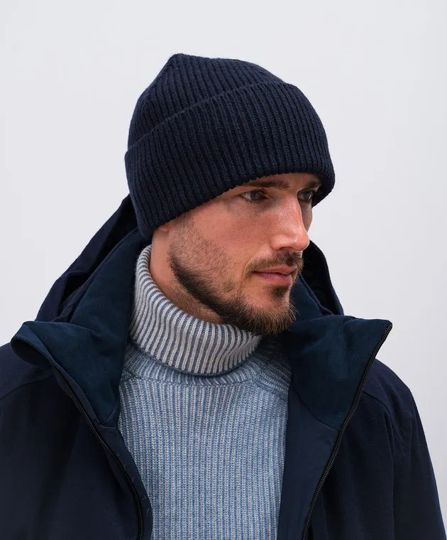 Cashmere&Whiskey Blue cashmere hat