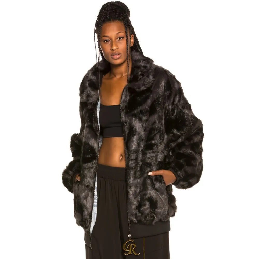 Chaqueta Bomber chica Grimey Alienation Fur FW19 Black