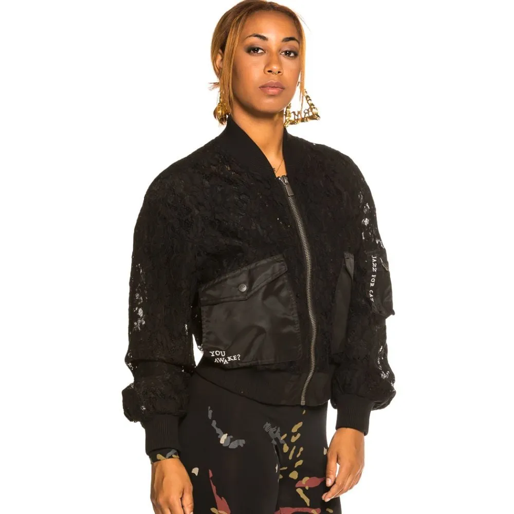 Chaqueta Bomber de Chica Grimey "Jazz Thing" - Black | Fall 21