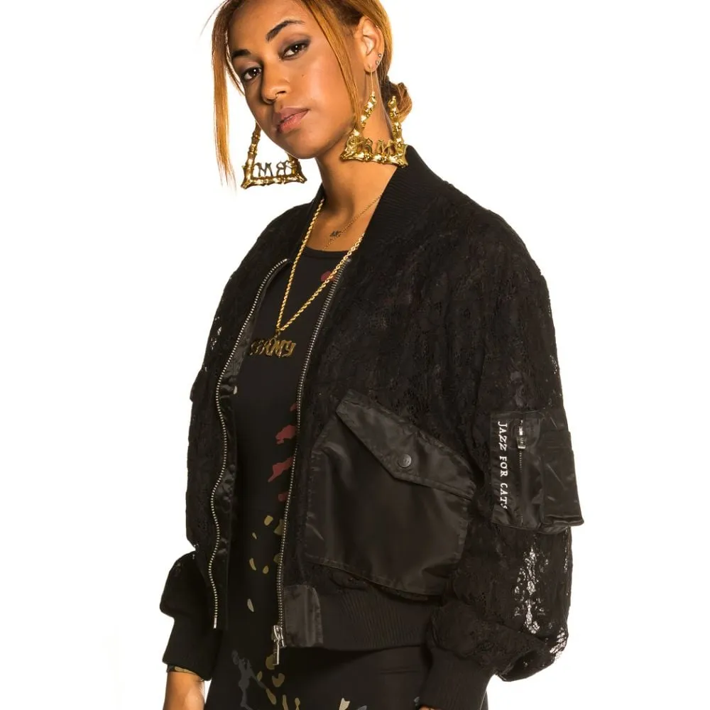 Chaqueta Bomber de Chica Grimey "Jazz Thing" - Black | Fall 21