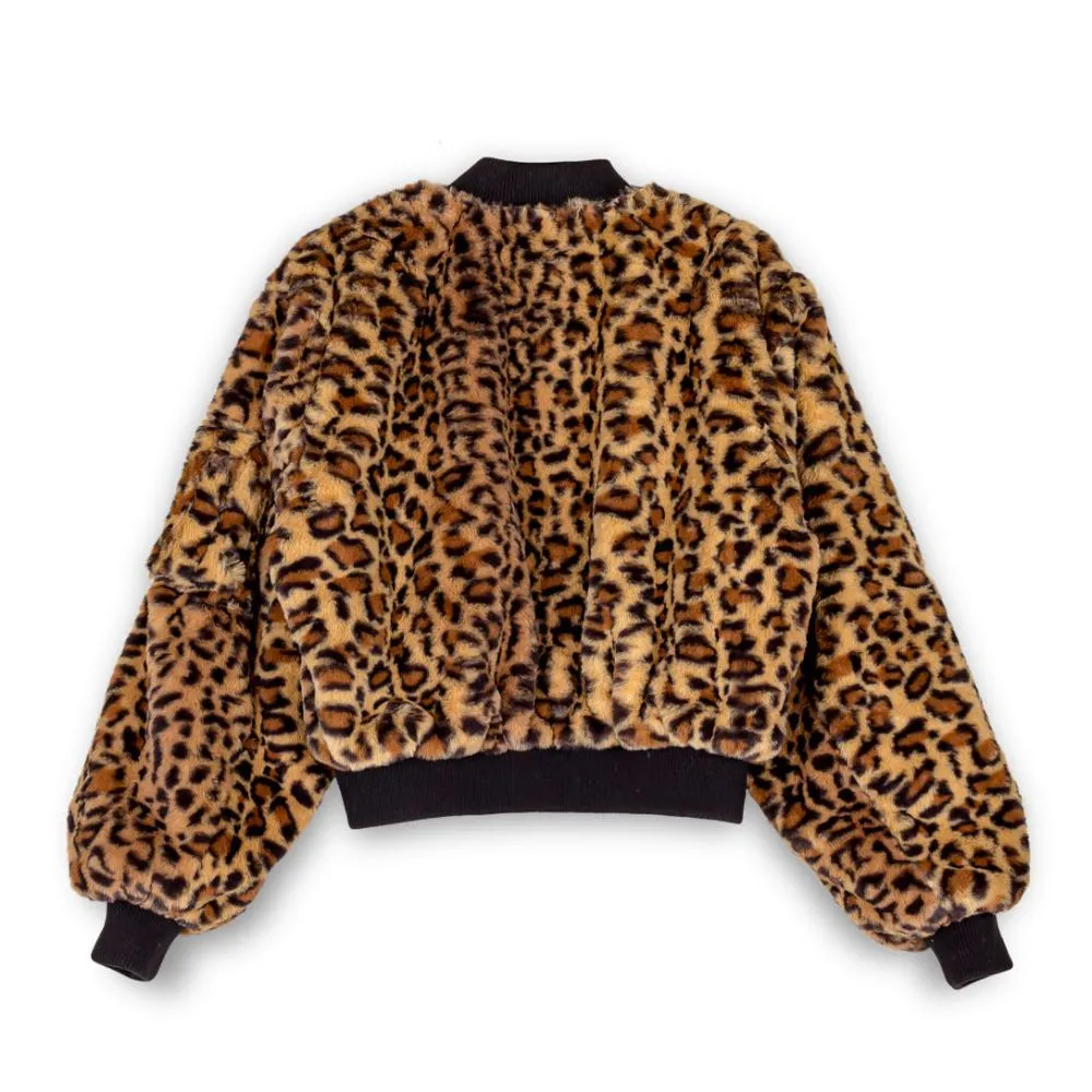 Chaqueta Bomber de Chica Grimey "WESTBOUND" Fur - Leopard | Fall 22