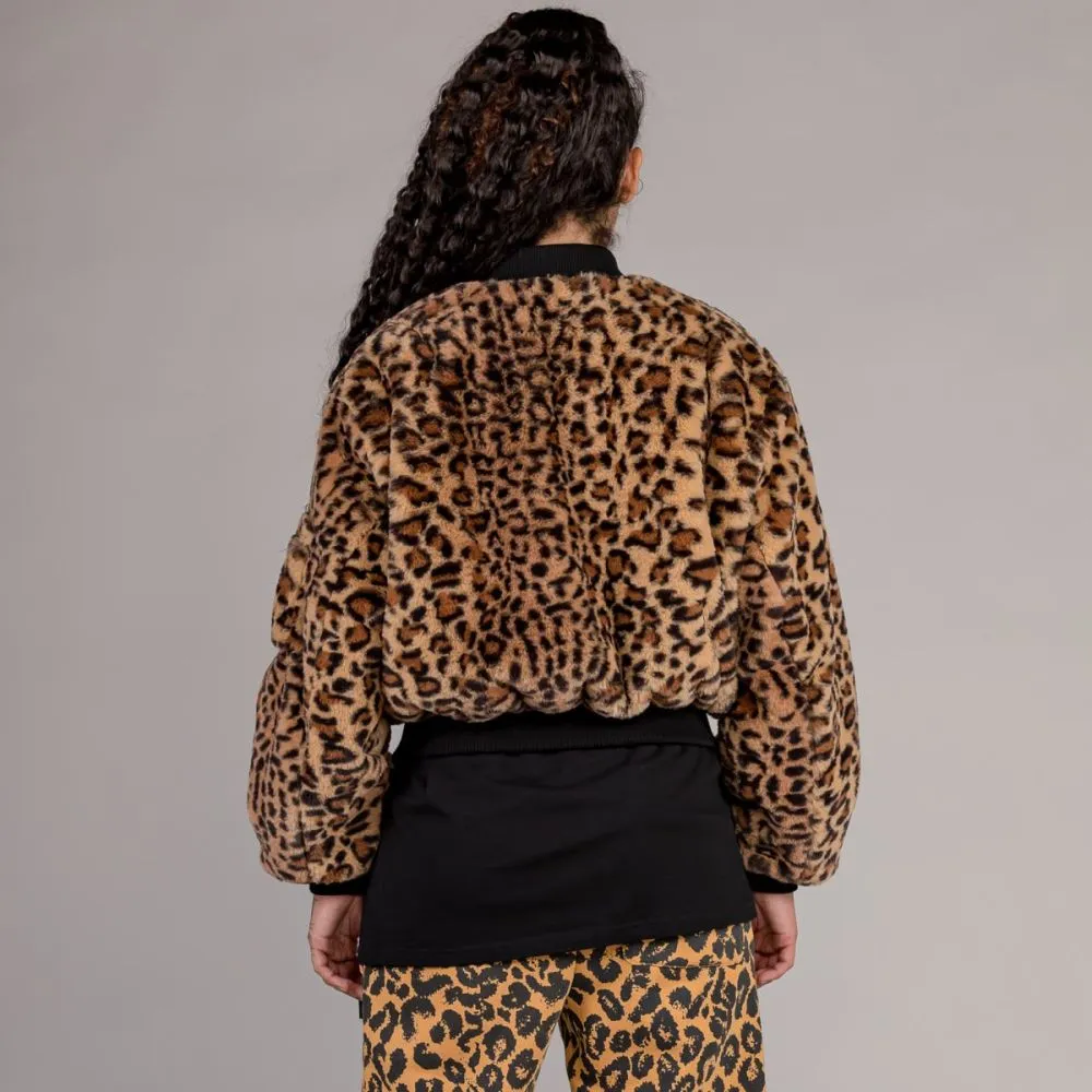 Chaqueta Bomber de Chica Grimey "WESTBOUND" Fur - Leopard | Fall 22