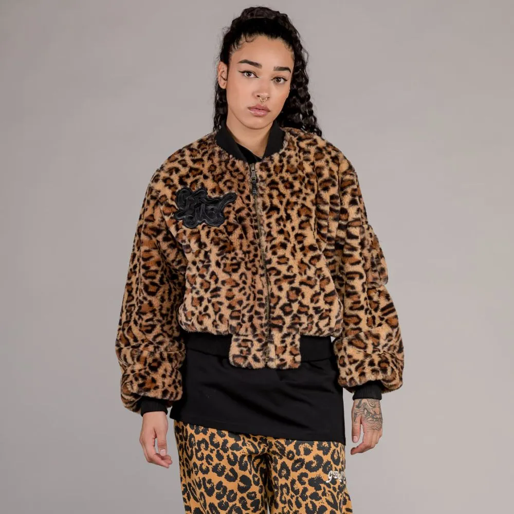 Chaqueta Bomber de Chica Grimey "WESTBOUND" Fur - Leopard | Fall 22