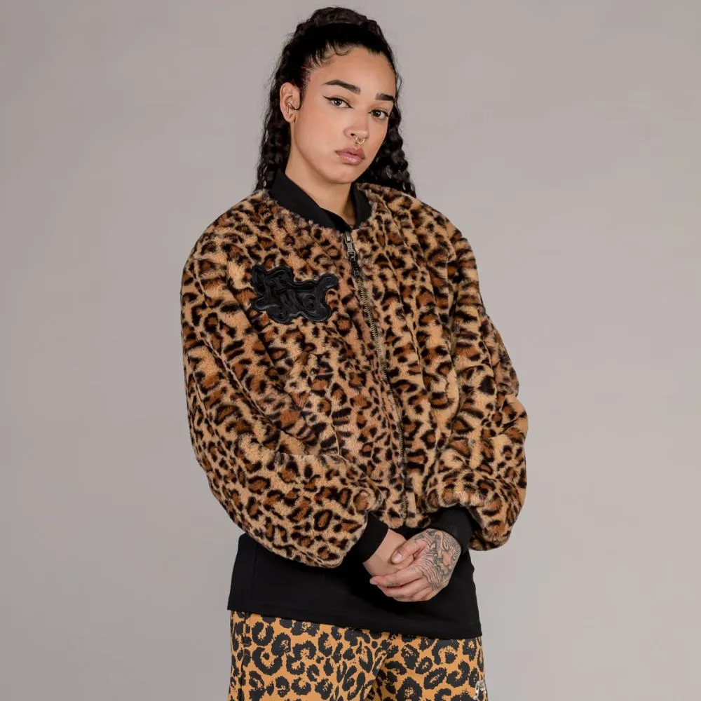 Chaqueta Bomber de Chica Grimey "WESTBOUND" Fur - Leopard | Fall 22