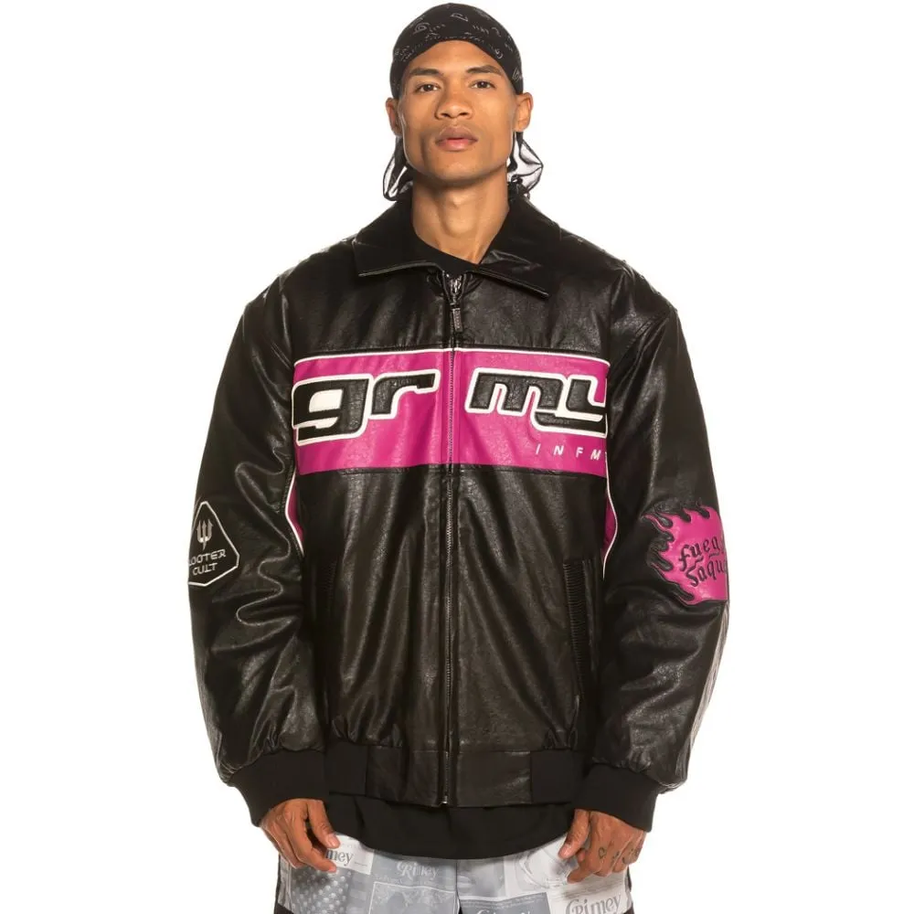 Chaqueta Bomber Grimey Looter Cult PU Leather FW19 Black