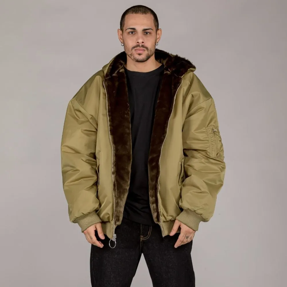 Chaqueta Bomber Grimey LOST BOYS Reversible Fur - Brown | Winter 22