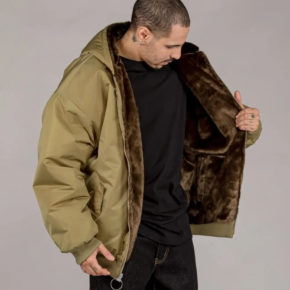 Chaqueta Bomber Grimey LOST BOYS Reversible Fur - Brown | Winter 22