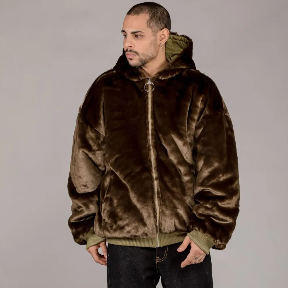 Chaqueta Bomber Grimey LOST BOYS Reversible Fur - Brown | Winter 22