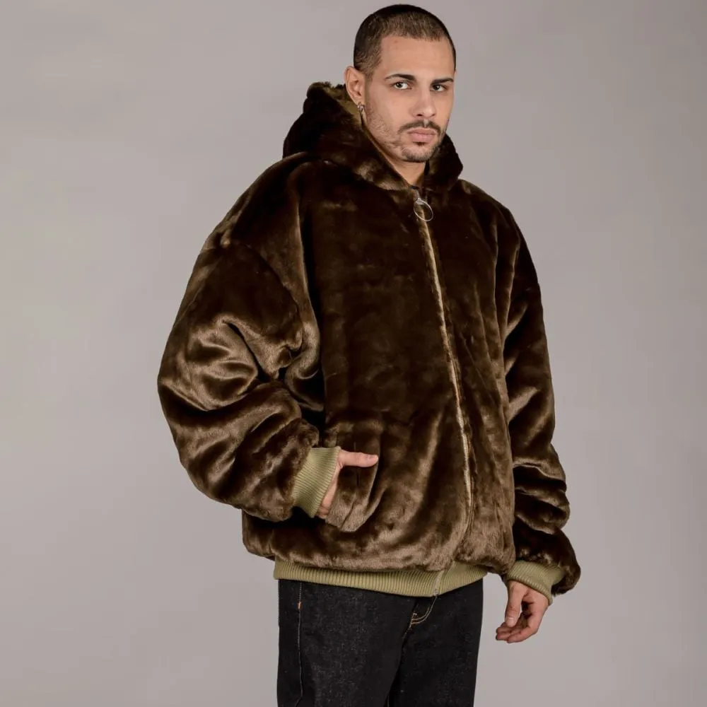 Chaqueta Bomber Grimey LOST BOYS Reversible Fur - Brown | Winter 22