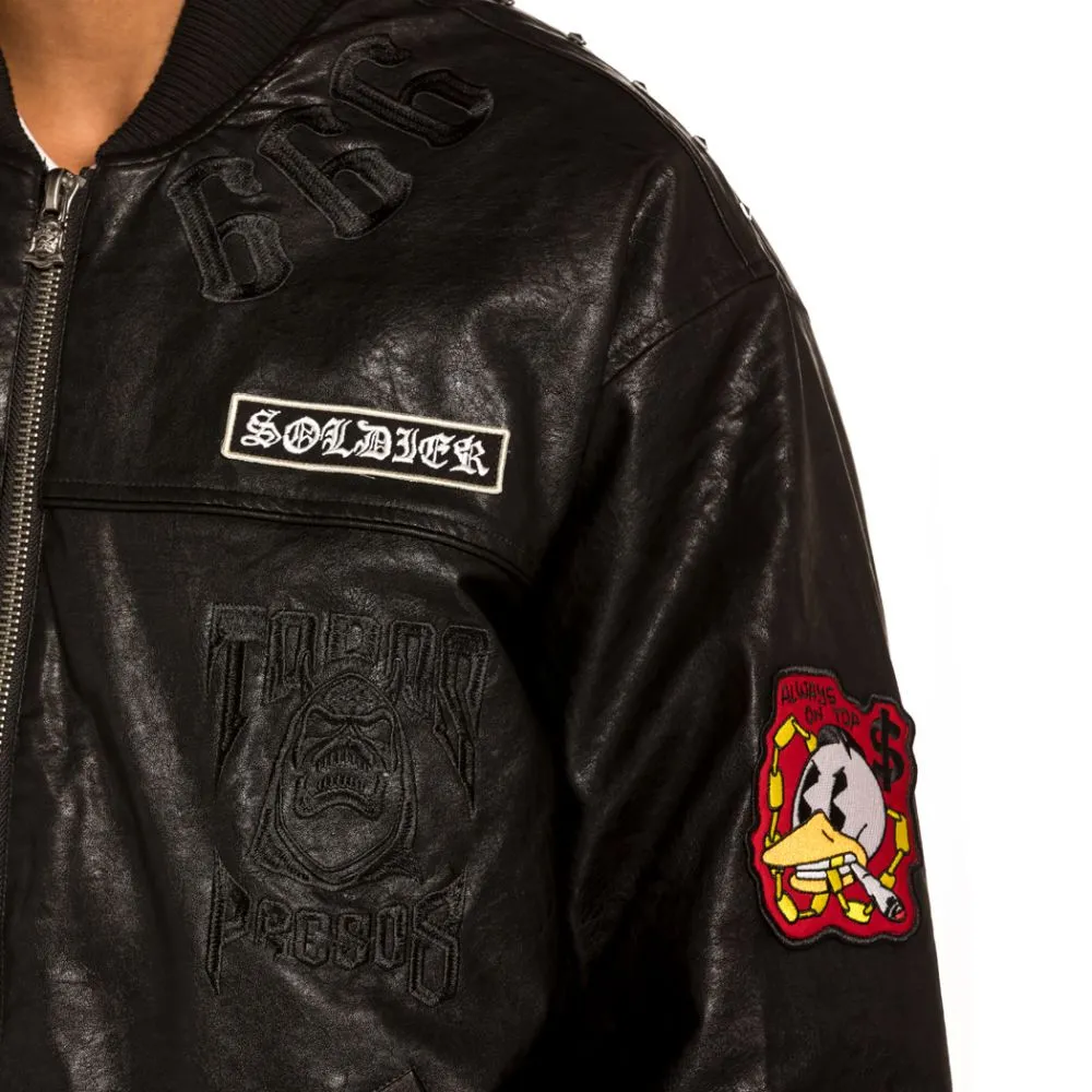 Chaqueta Bomber Grimey "Cecilio X GRMY" PU Leather | Black - Fall 21