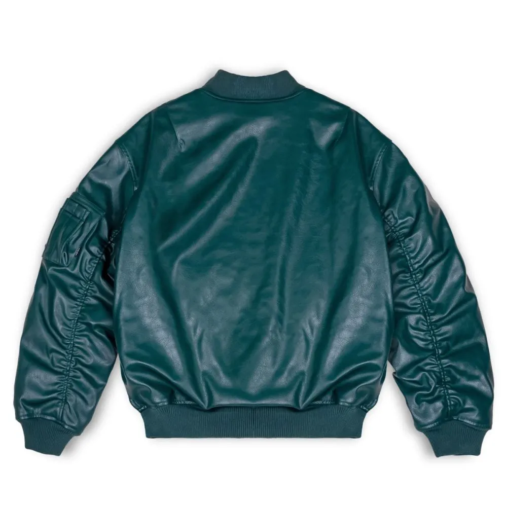 Chaqueta Bomber Grimey "IAM" PU Leather - Green | Fall 22