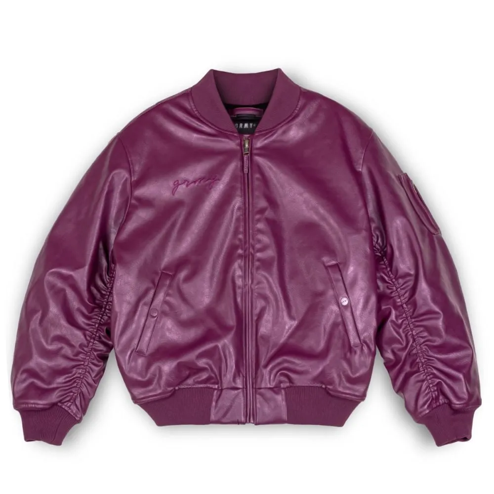 Chaqueta Bomber Grimey "IAM" PU Leather - Wine | Fall 22