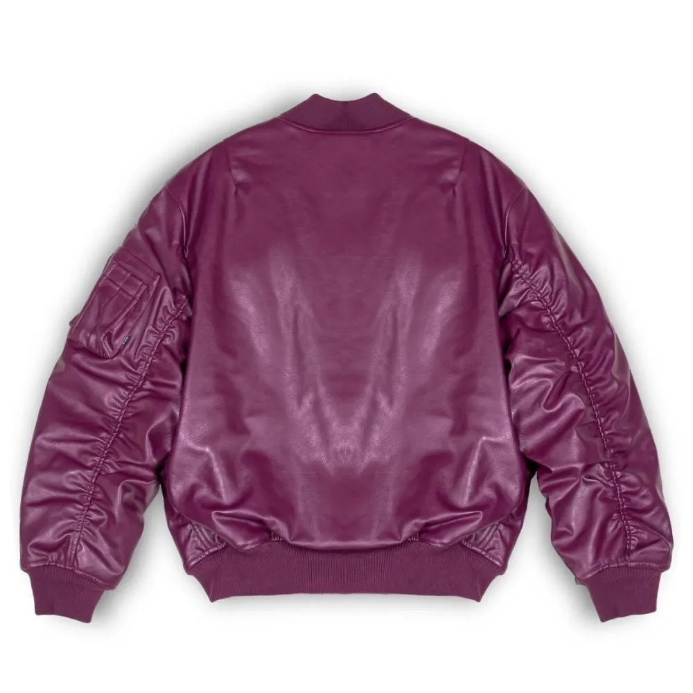 Chaqueta Bomber Grimey "IAM" PU Leather - Wine | Fall 22