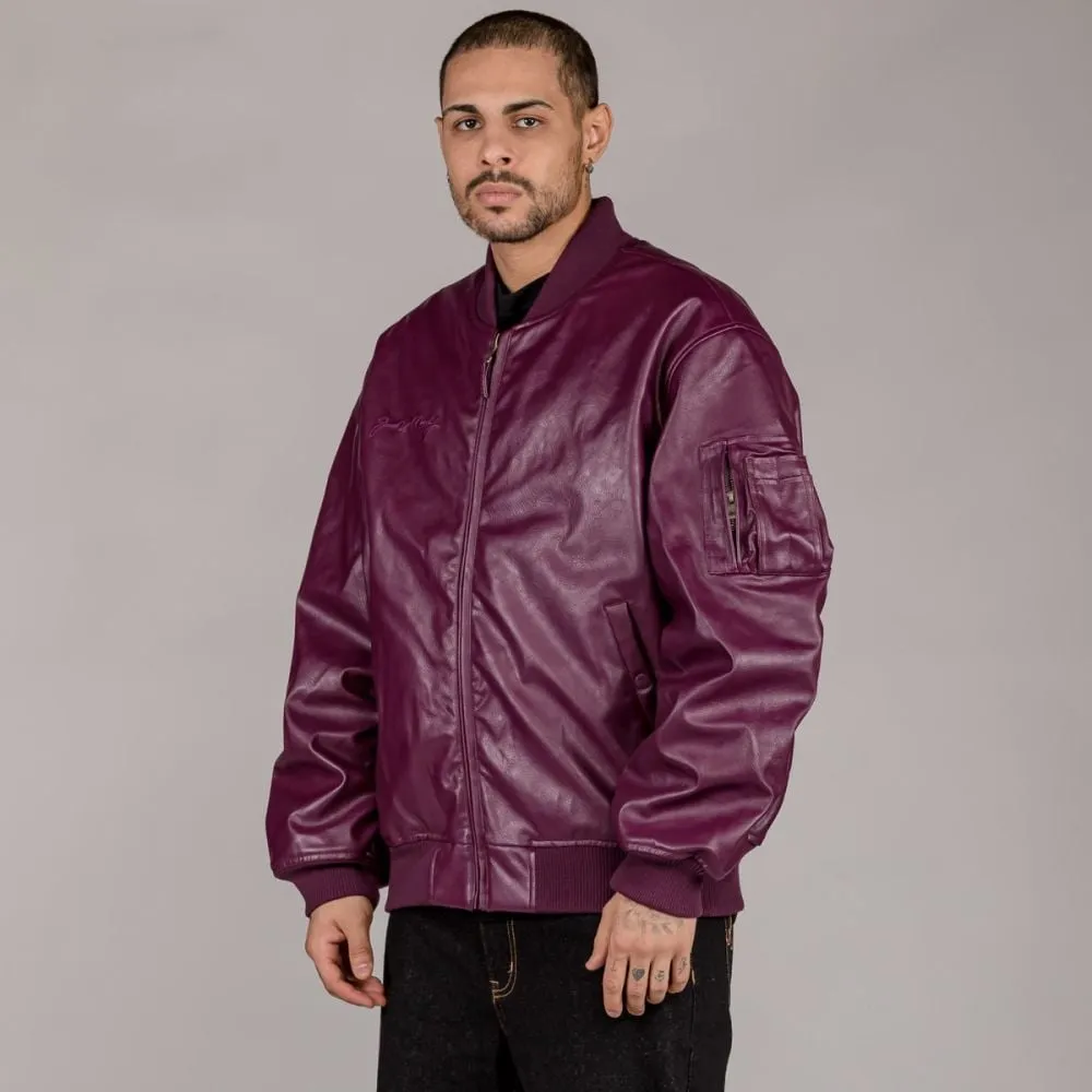 Chaqueta Bomber Grimey "IAM" PU Leather - Wine | Fall 22