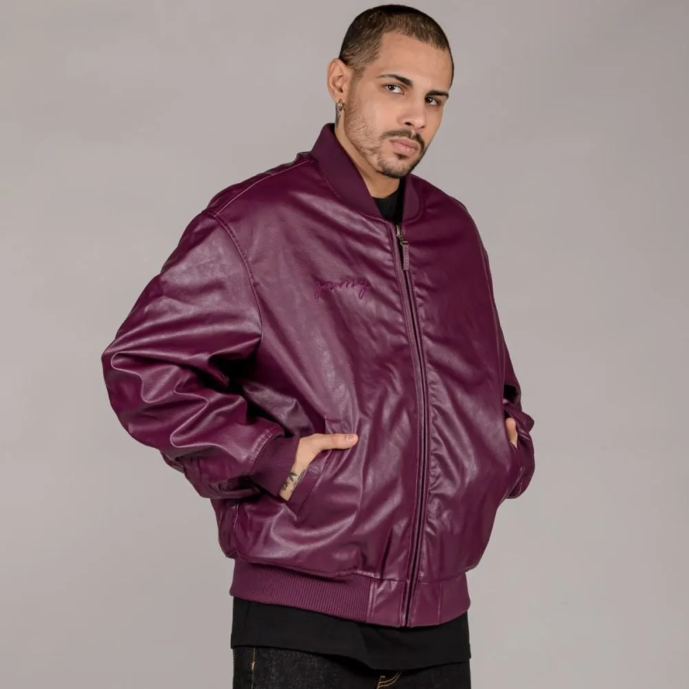 Chaqueta Bomber Grimey "IAM" PU Leather - Wine | Fall 22