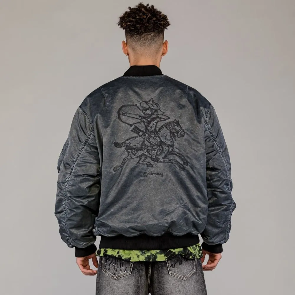 CHAQUETA BOMBER GRIMEY THE CLOUT WASHED BLACK | Spring 23