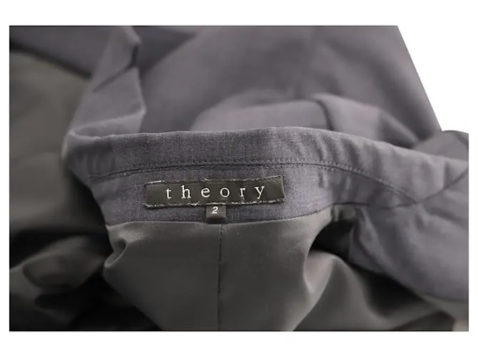 Chaqueta de traje de botonadura sencilla en mezcla de lana azul oscuro Theory 