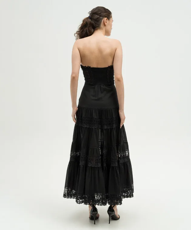 Charo Ruiz Monnet black bustier dress with lace