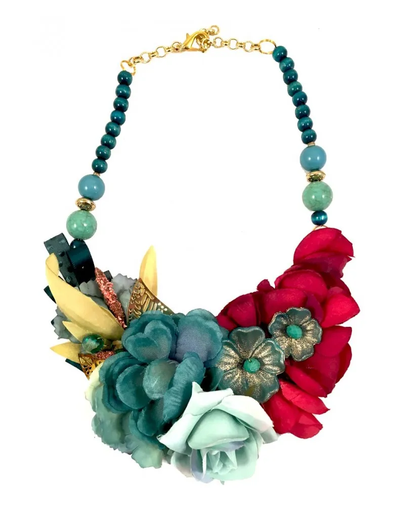 COLLAR DE FLORES TEXTIL