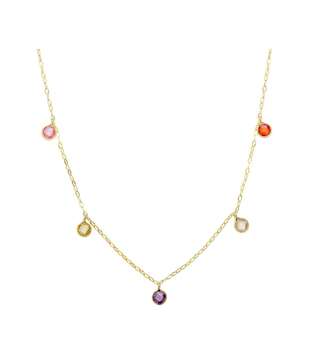 Collar Mujer Mix Color Drops Oro 18K 45 cm