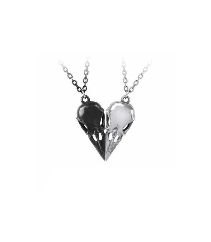 Doble collar pareja Coeur crane couple's friendship necklace P834 by Alchemy