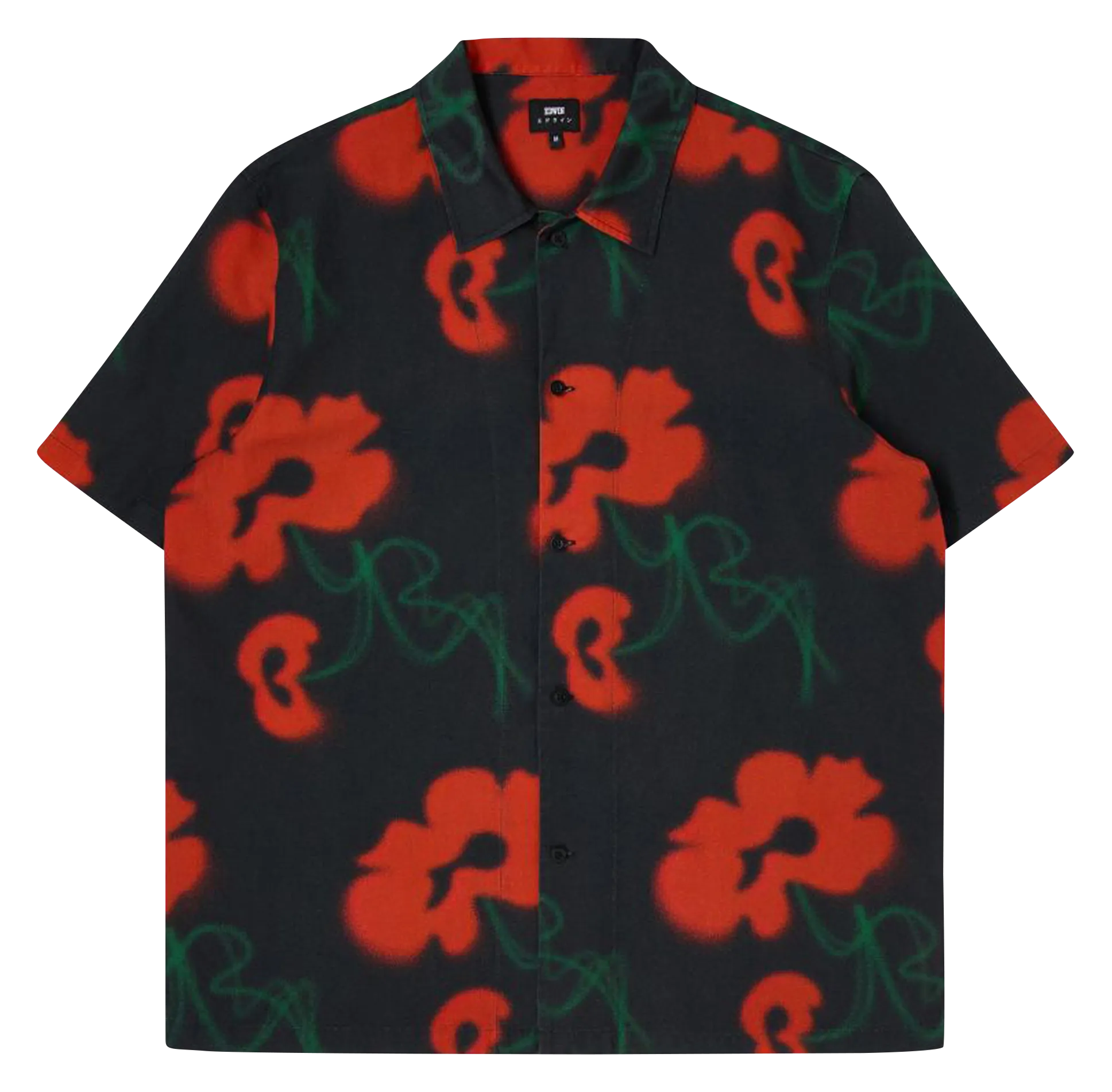 EDWIN GARDEN SOCIETY - Camisa de cuello clásico estampada floral en lino y algodón mezclado en multicolor