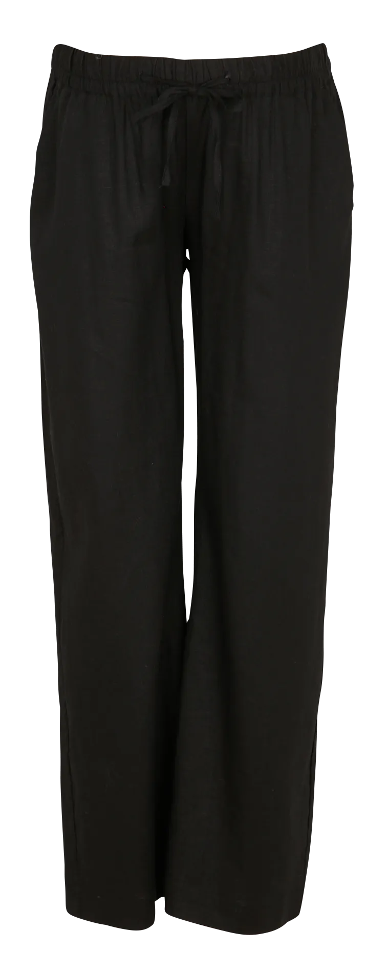 ELAN - Pantalón ancho de mezcla de lino en negro