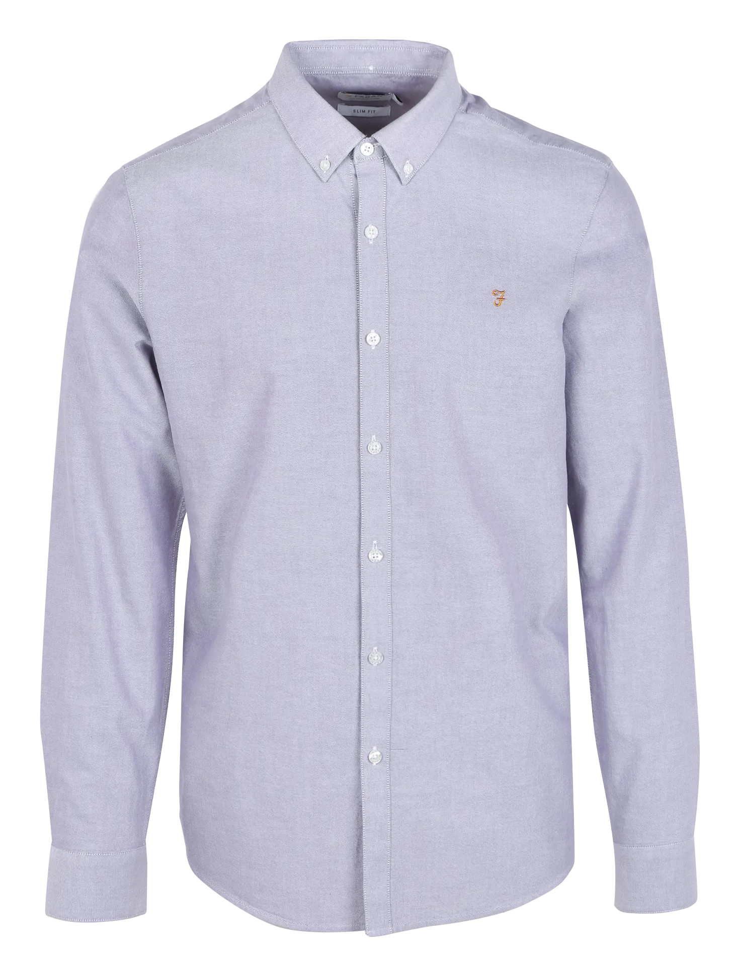 FARAH BREWER - Camisa slim-fit de algodón orgánico con cuello americano en violeta