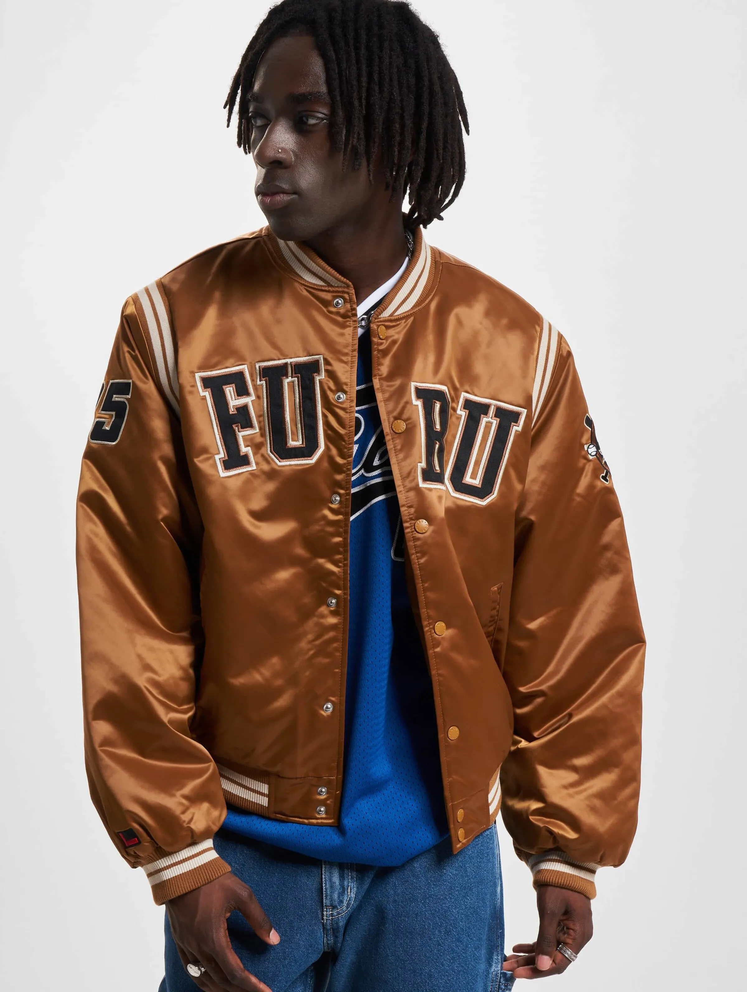 FM233-001-1 FUBU College Satin Varsity Jacket