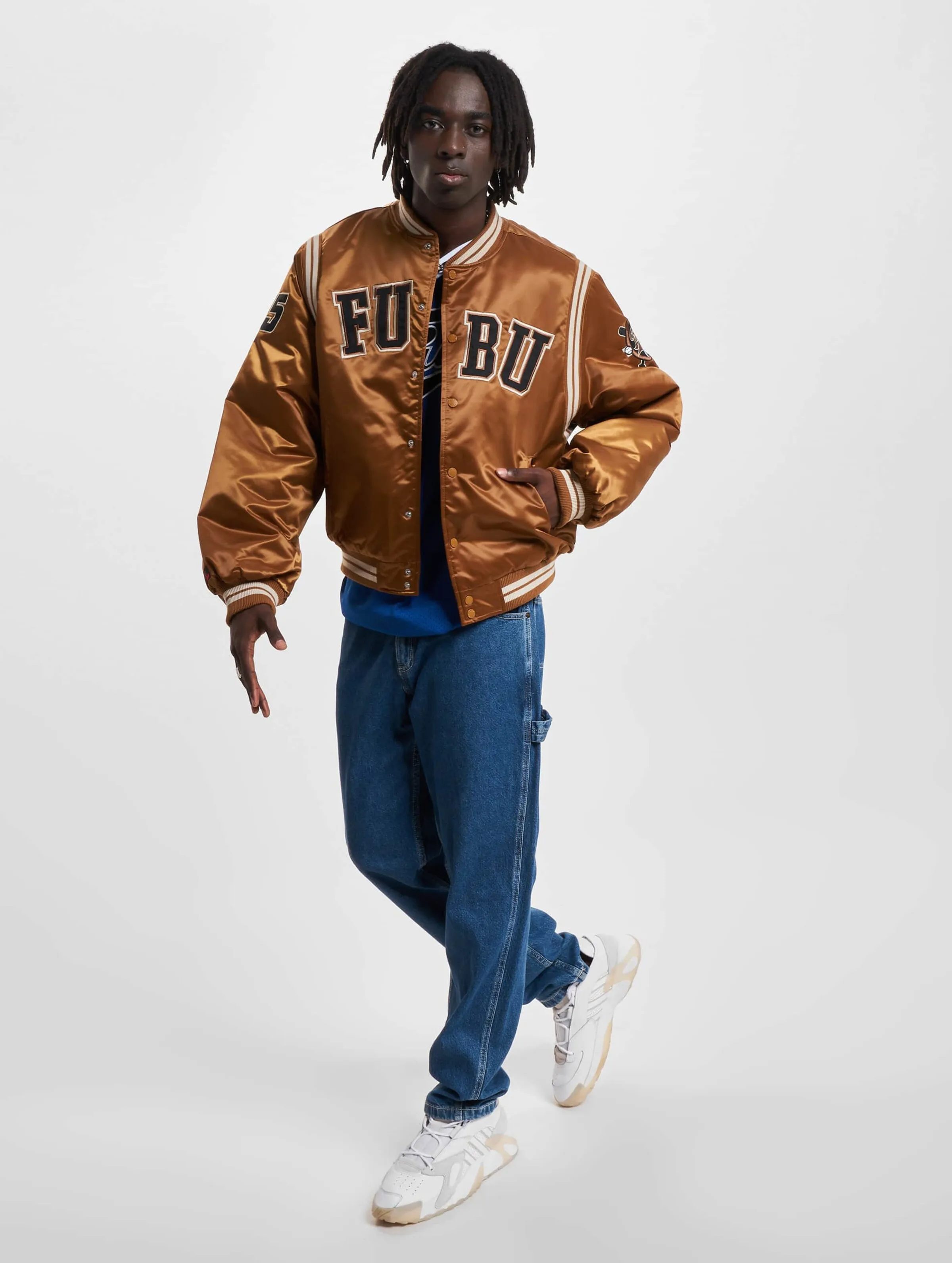 FM233-001-1 FUBU College Satin Varsity Jacket