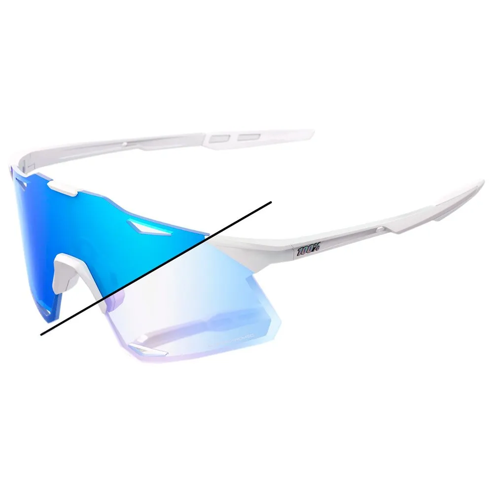 Gafas 100% Hypercraft Bastille Pearl White Glitter Blue Mirror Photochromic Lens